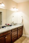 Double vanity sinks and granite countertops